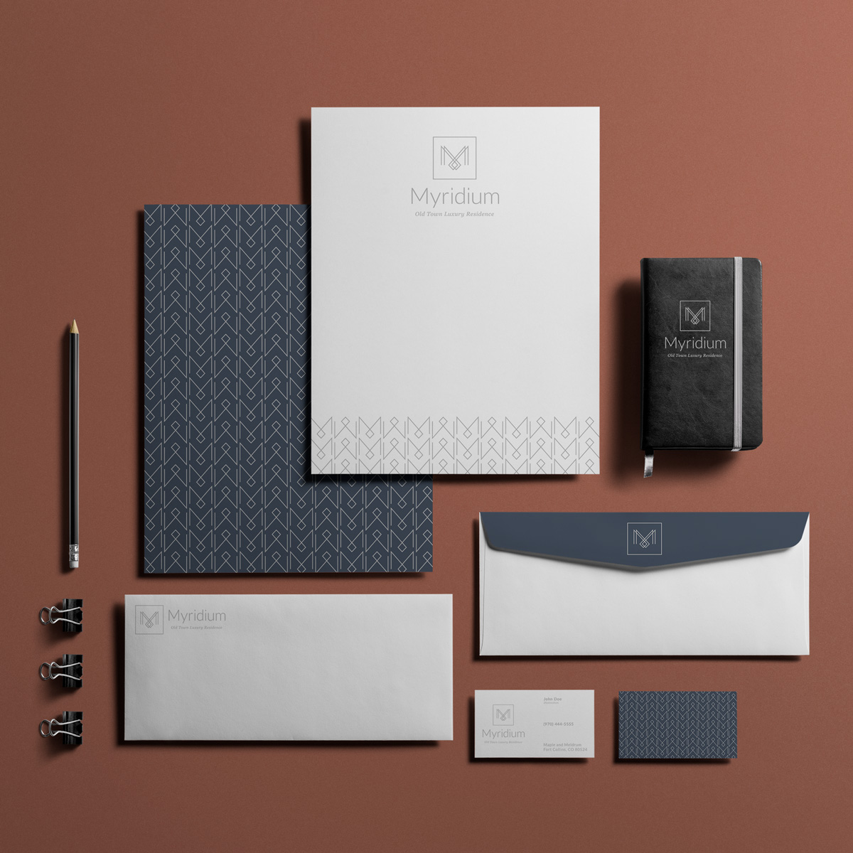 Branding stationary for Myridium